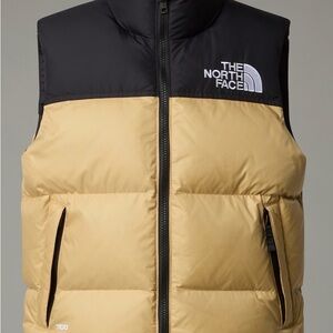 The North Face Black and Khaki Stone 1996 Retro Nuptse Kids Vest
